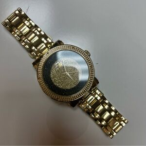 Gold-Tone Diamond Maxx Watch with Glitter Dial
